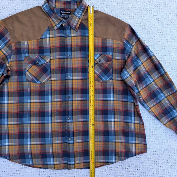 4XL Men's Flannel Plaid Shirt Long Sleeve Cotton Button Down by ATLAS FOR MEN - Picture 6 of 10
